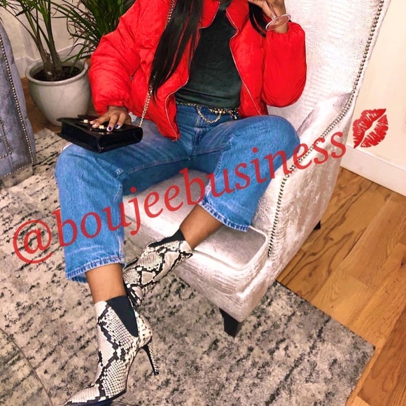 ZARA Snakeskin Print Leather Ankle Boot Booties - Picture 3 of 7